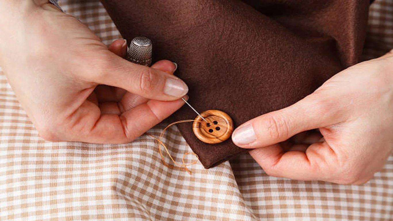 how to sew a button