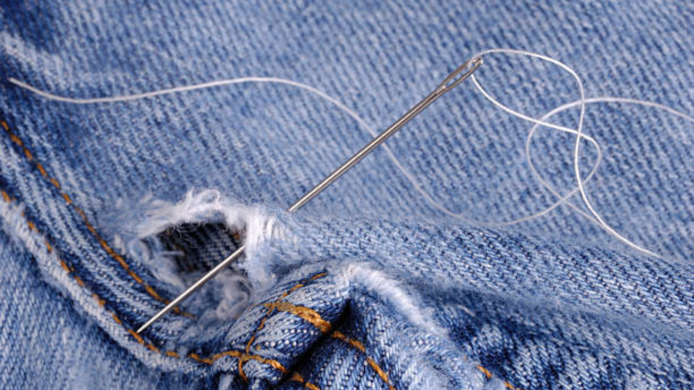 how to sew a hole in jeans without patch